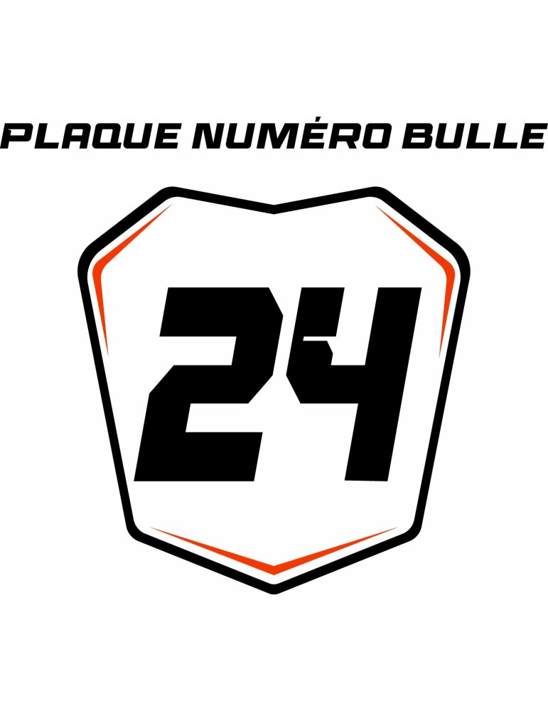 Plaque numéro bulle moto