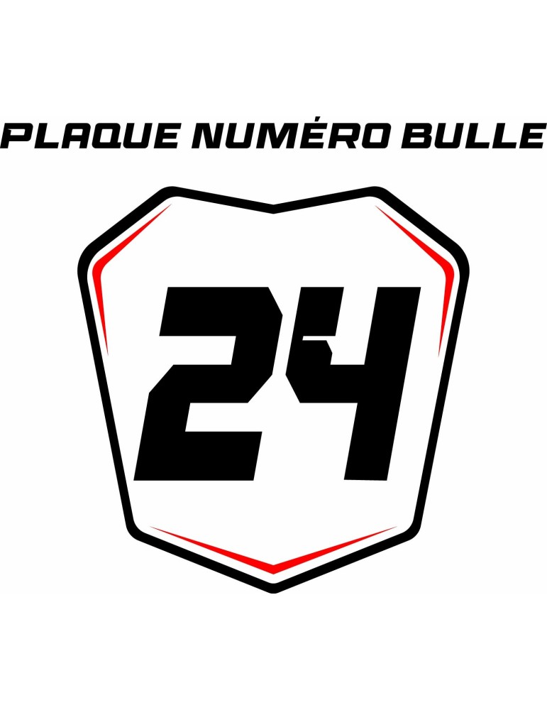 Plaque numéro bulle moto