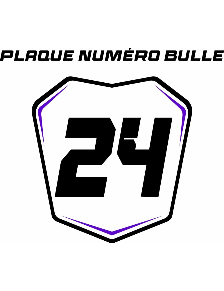 Plaque numéro bulle moto
