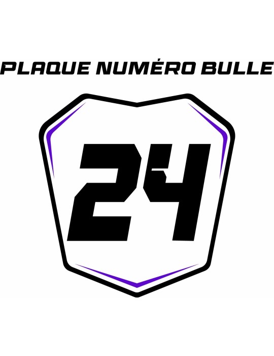 Plaque numéro bulle moto