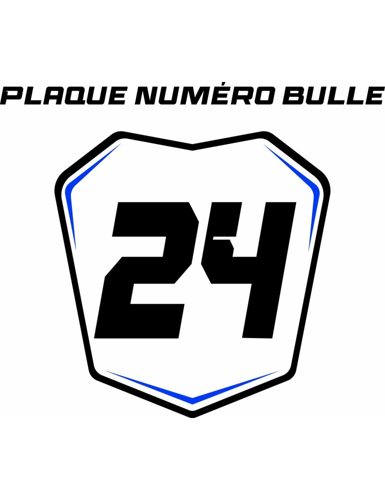 Plaque numéro bulle moto