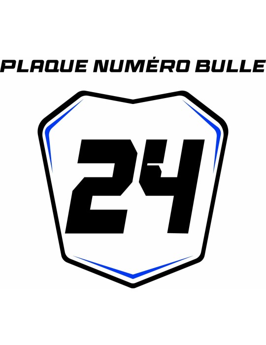 Plaque numéro bulle moto